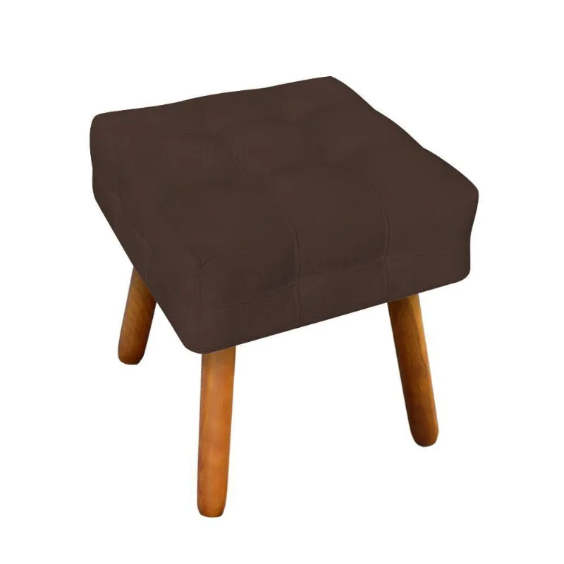 Puff Elisa Suede Marrom Castanho