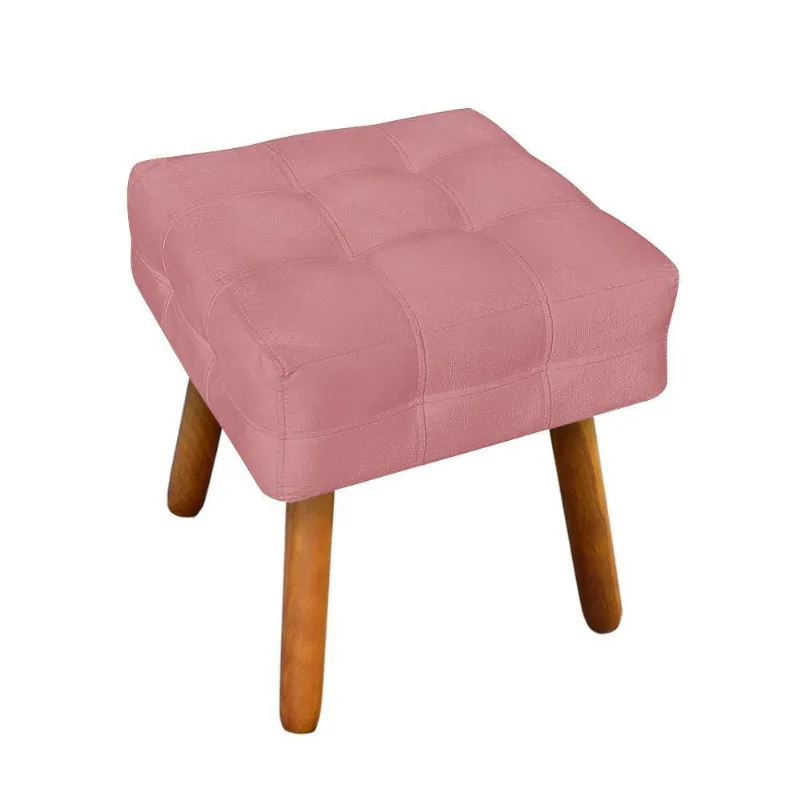 Puff Elisa Suede Rose Pés Palito Castanho D´rossi