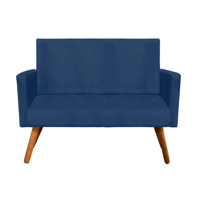 Namoradeira Nina Suede Pés Palito Castanho Azul Marinho