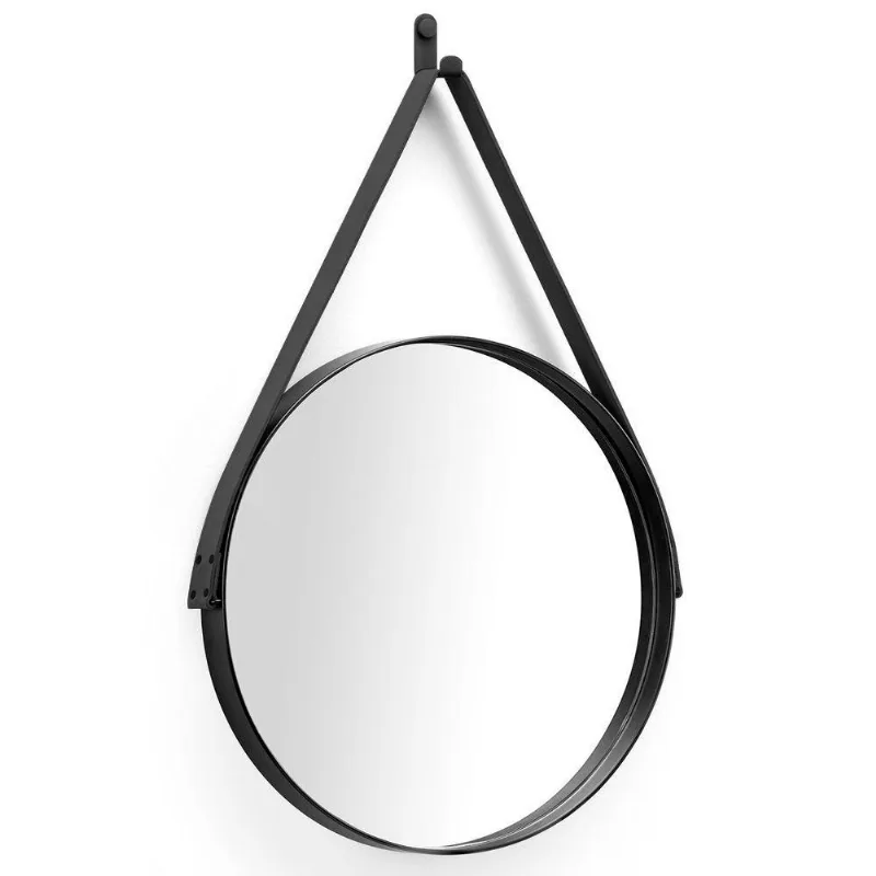 Espelho Redondo 35cm Decorativo Adnet Preto Escandinavo