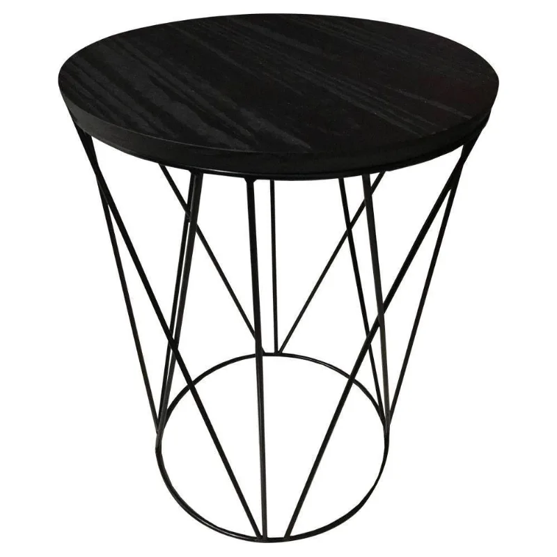 Mesa de Apoio Lateral em Metal Estilo Industrial