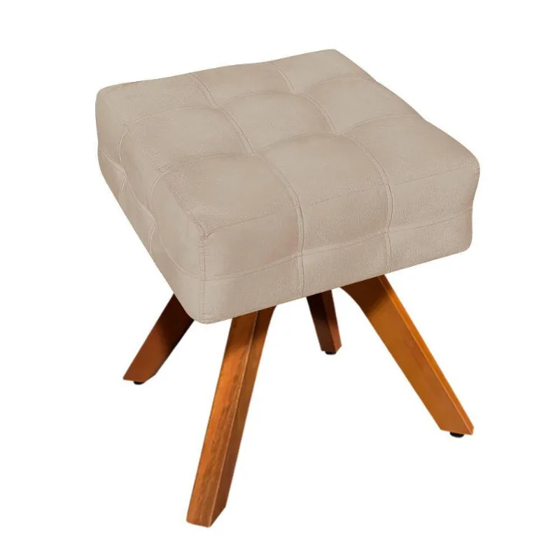 Kit 01 Poltrona E 01 Puff Elisa Suede Bege