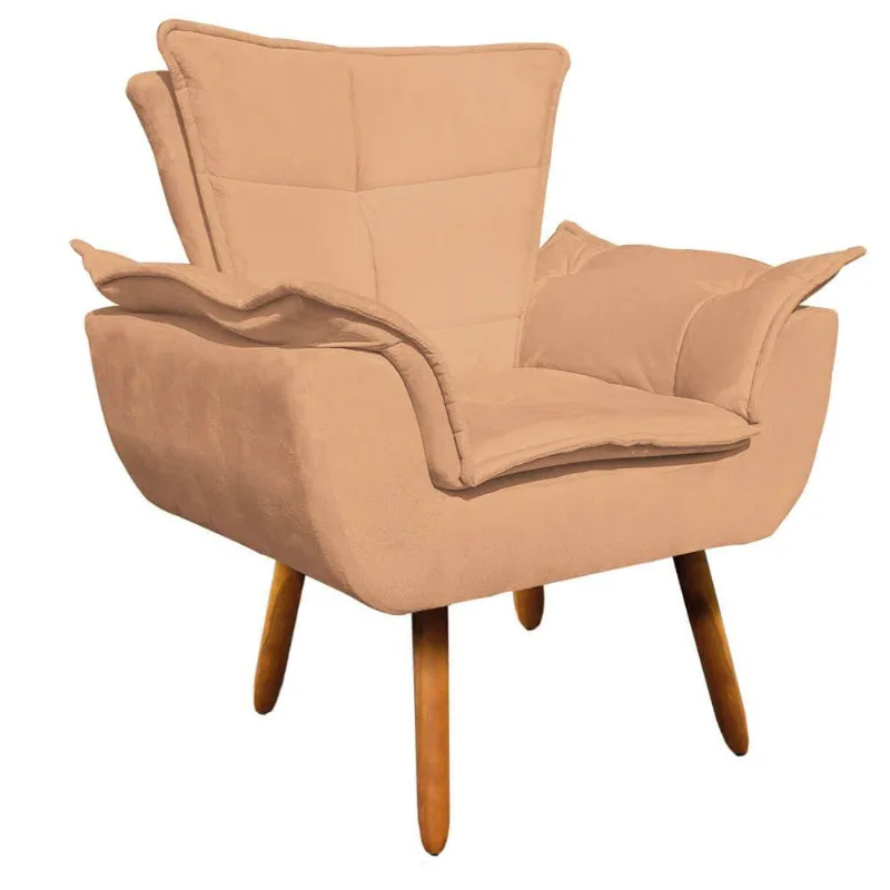 Poltrona Opala Suede Caramelo Sisal