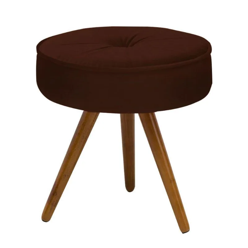 Puff Decorativo Julia Redondo Suede D´rossi Marrom