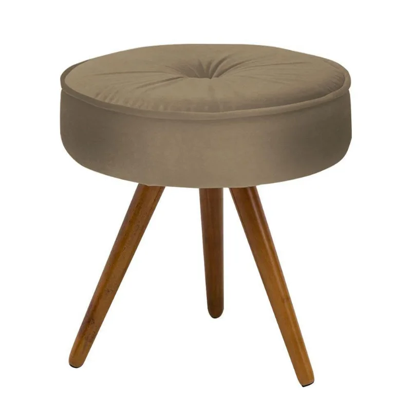 Puff Decorativo Julia Redondo Suede D´rossi Marrom Rato