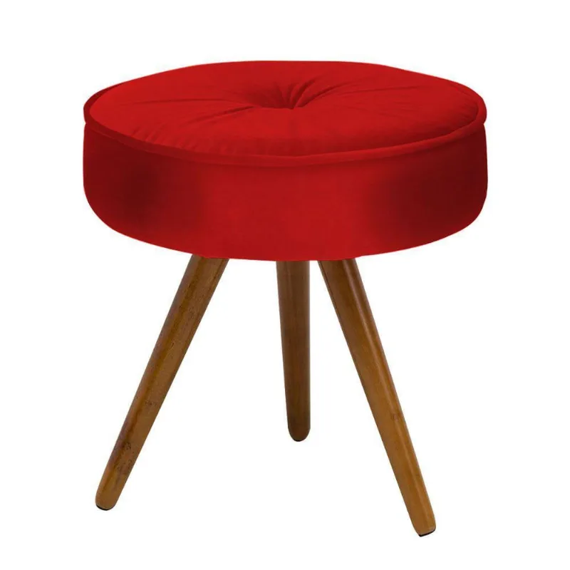 Puff Decorativo Julia Redondo Suede D´rossi Vermelho