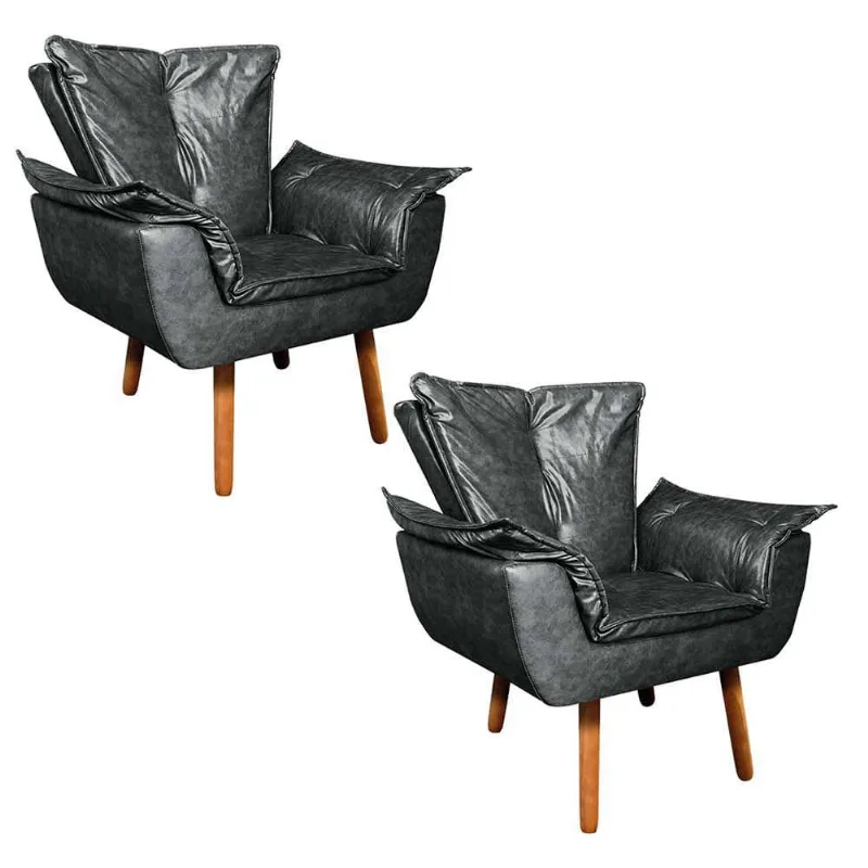 Kit 02 Poltronas Opala Preto
