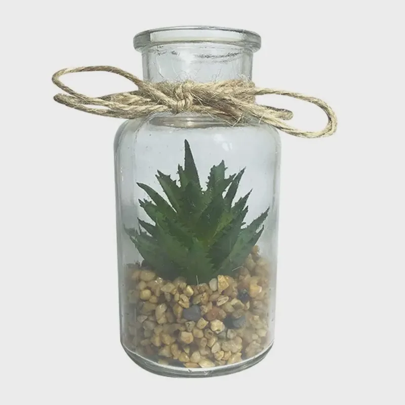 Vaso Decorativo Vidro Suculenta Verde 12 cm - D'Rossi