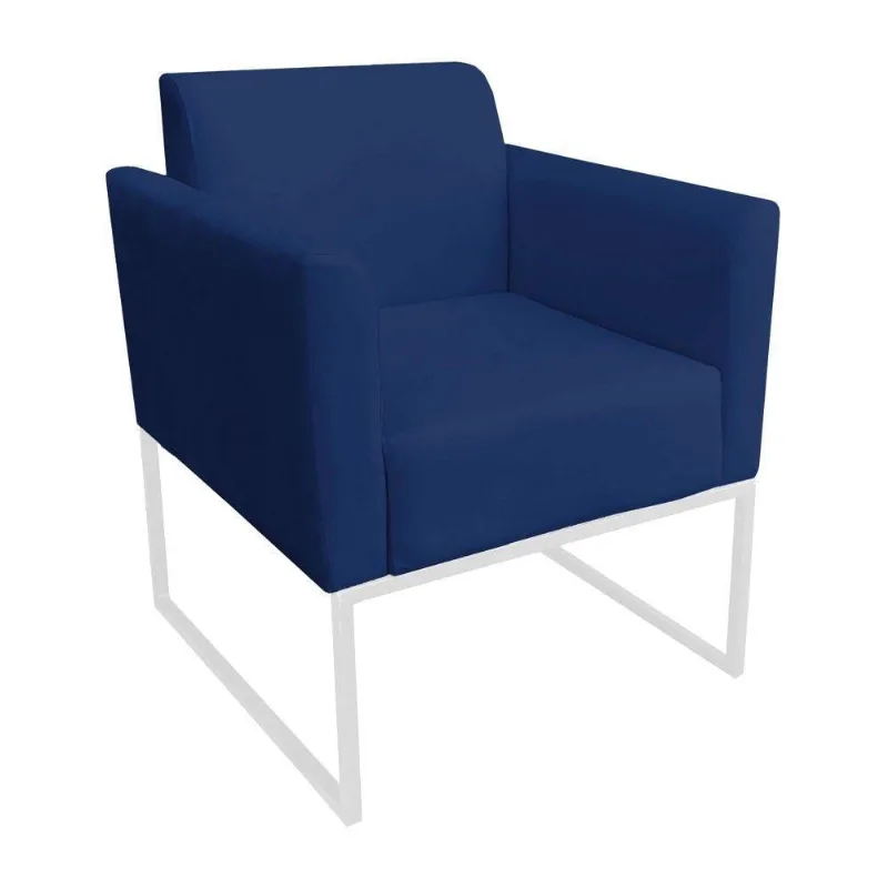 Poltrona Marisa Suede Azul Marinho