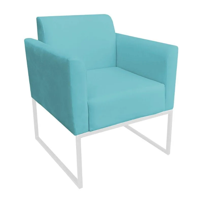 Poltrona Marisa Suede Azul Turquesa