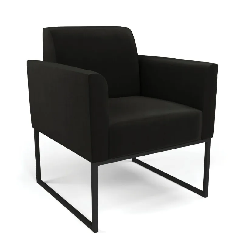Poltrona Base Industrial Preto Marisa Suede D03 - D'Rossi Preto