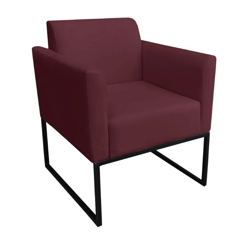 Poltrona Base Industrial Preto Marisa Suede D03 - D'Rossi Vinho