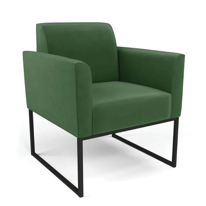 Poltrona Base Industrial Preto Marisa Suede D03 - D'Rossi Verde