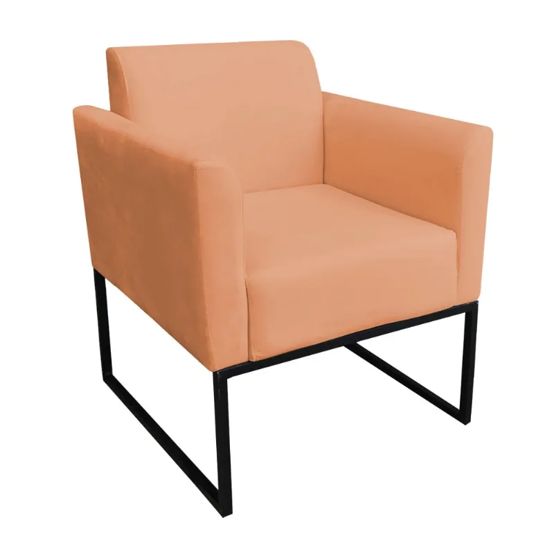 Poltrona Base Industrial Preto Marisa Suede D03 - D'Rossi Terra
