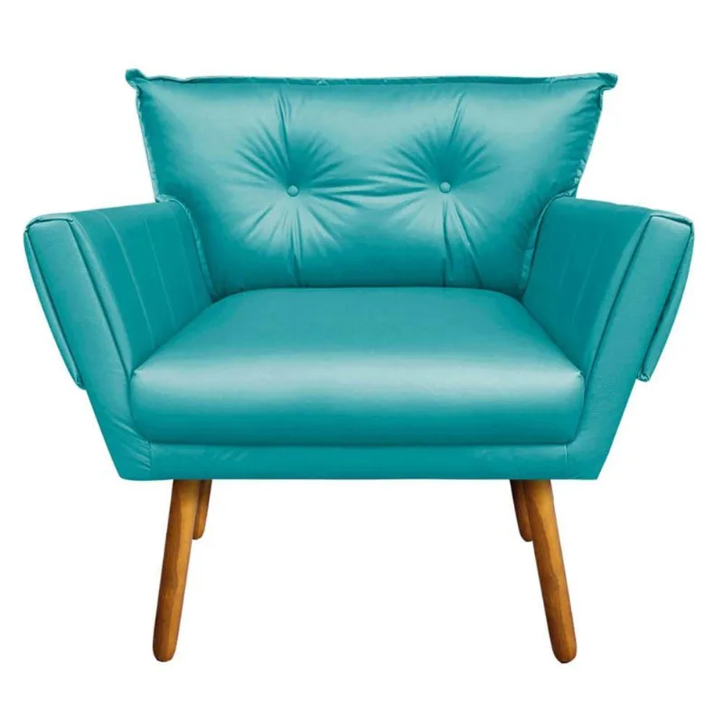 Poltrona Anitta Corino Azul Tiffany