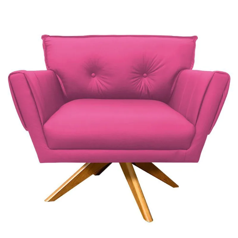 Poltrona Giratória Anitta Corino Pink