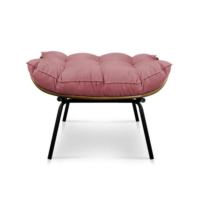 Puff Costela Suede Base Metal Rose