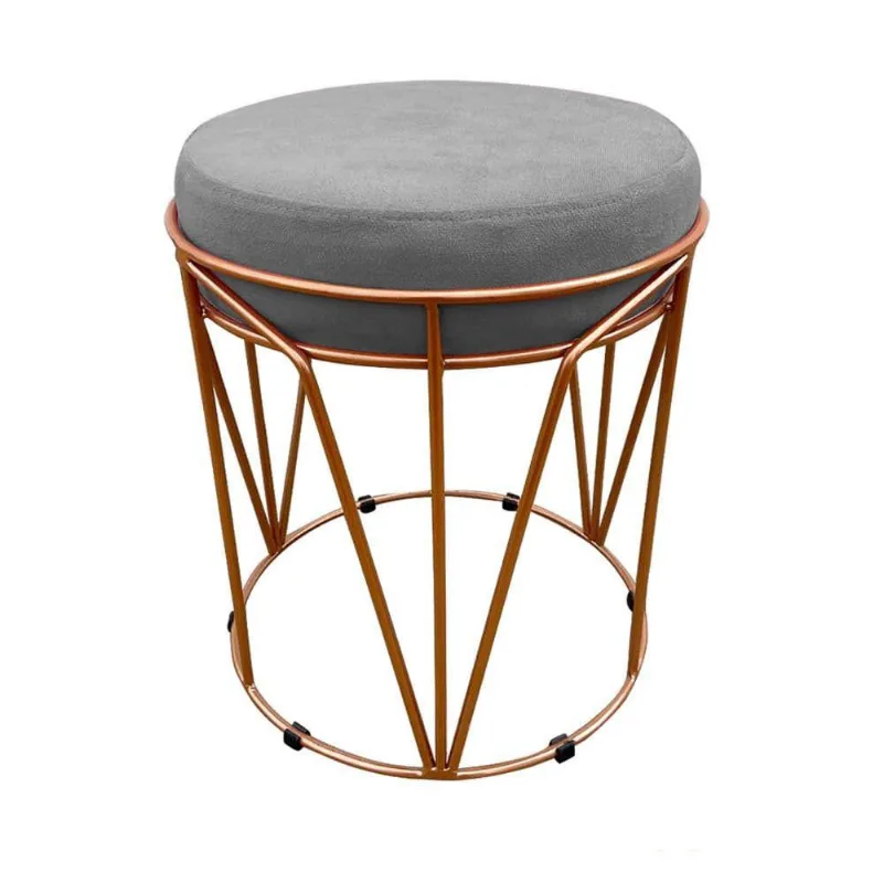 Puff Babu Suede Base Cobre D´rossi Grafite