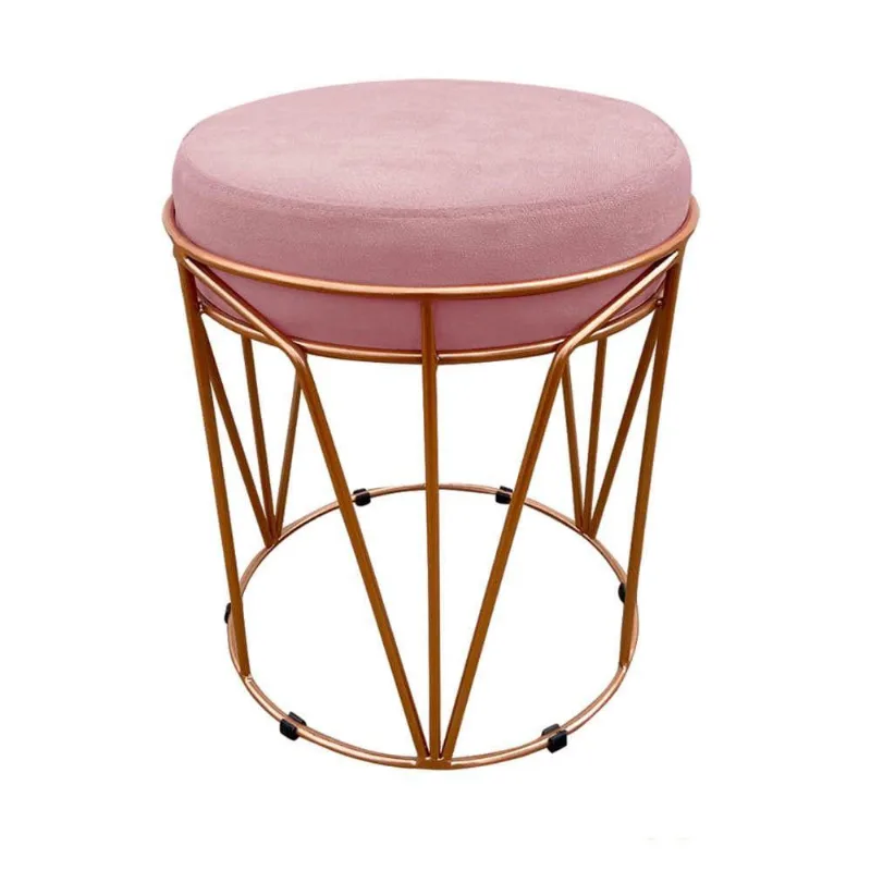 Puff Babu Suede Base Cobre D´rossi Rose