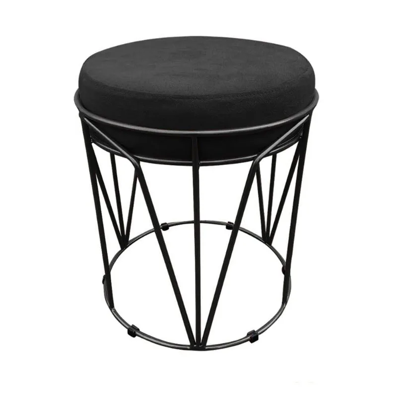 Puff Babu Suede Base Preto D´rossi Preto
