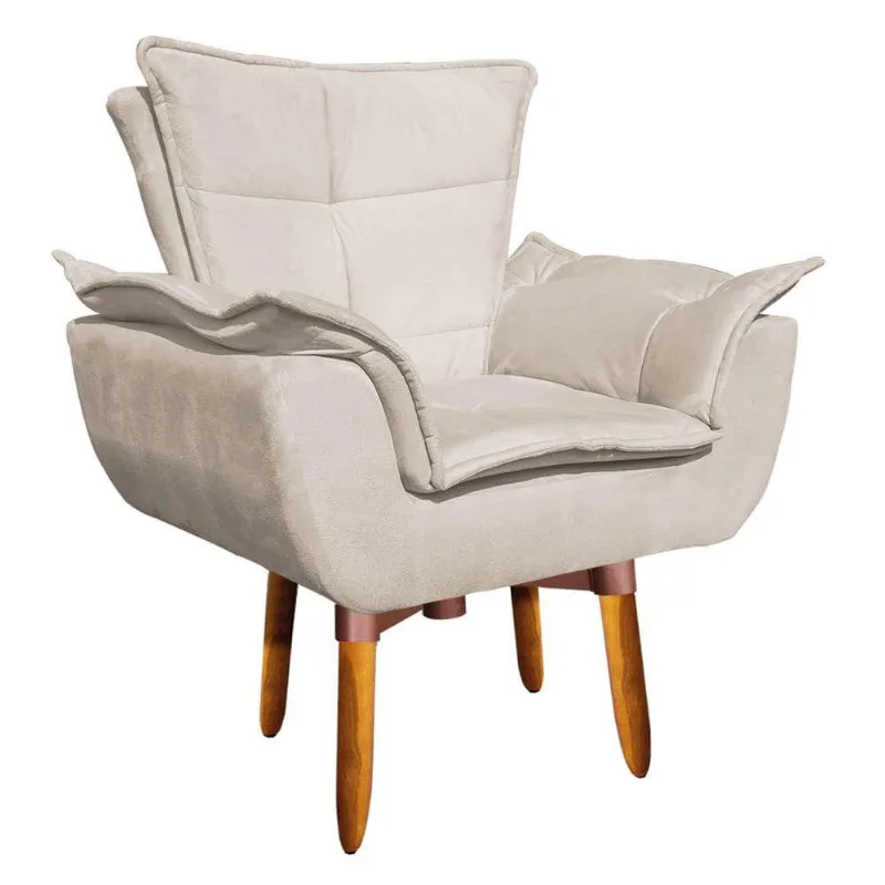 Poltrona Giratória Opala Suede 25cm Bege