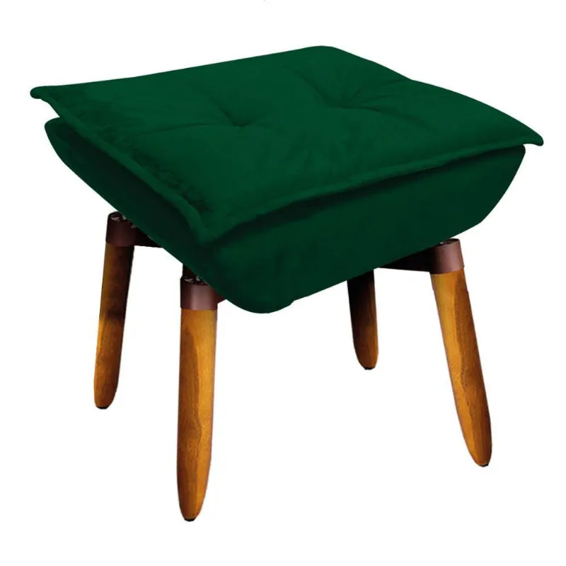 Puff Giratório Opala Suede Base Pés Palito 25 Cm Verde