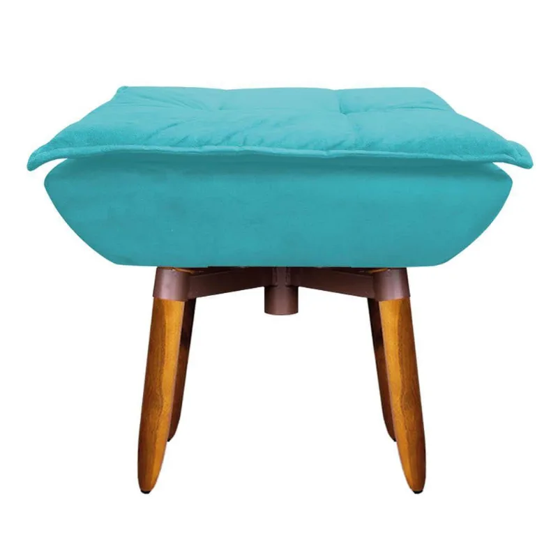 Kit 02 Puff Giratório Opala Suede 25cm Azul Turquesa