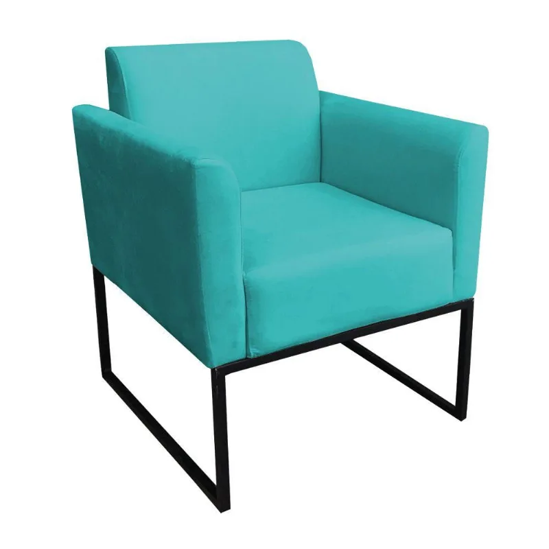 Poltrona Marisa Suede Azul Turquesa