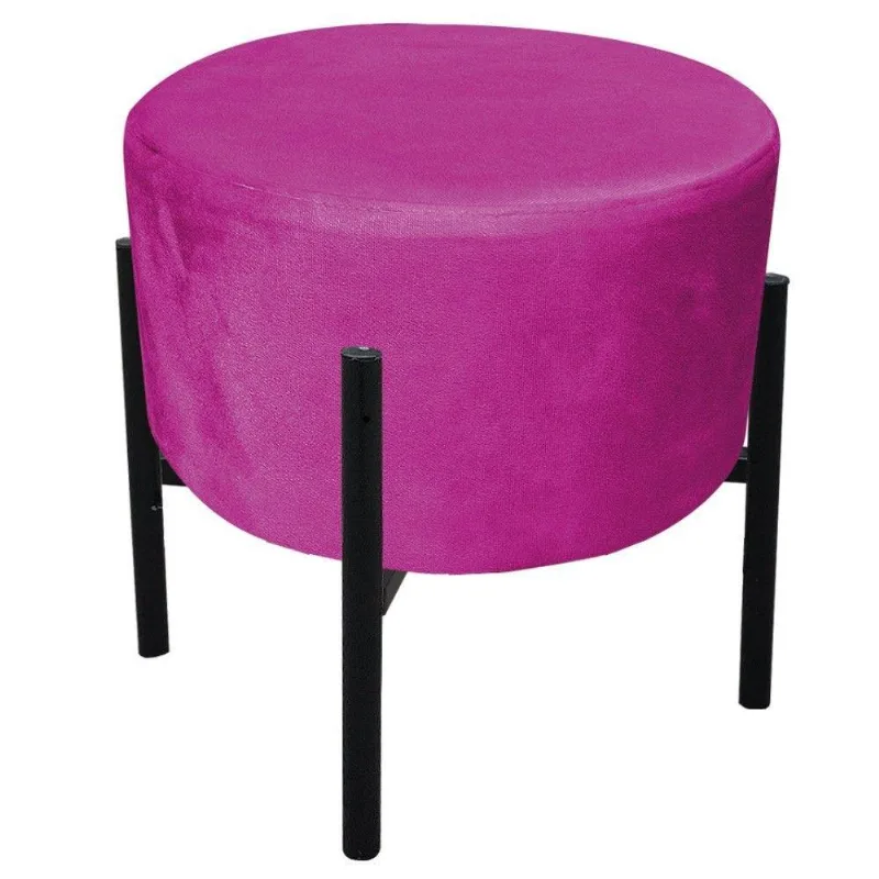 Puff Iron Suede Base Palito D´rossi Pink