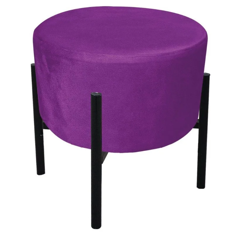 Puff Iron Suede Base Palito D´rossi Roxo