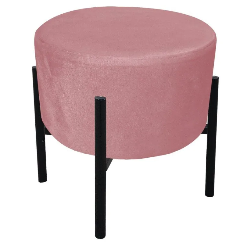 Puff Iron Suede Base Palito D´rossi Rose