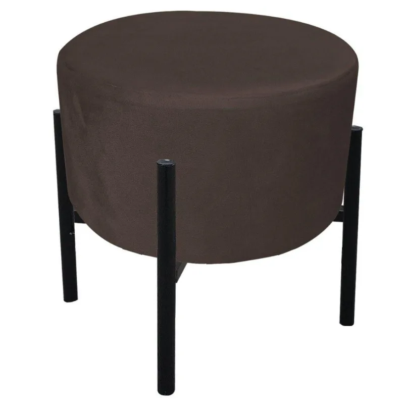 Puff Iron Suede Marrom Base Palito D´rossi
