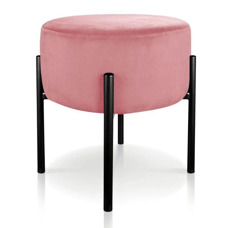 Puff Iron Suede Rose Base Palito D´rossi