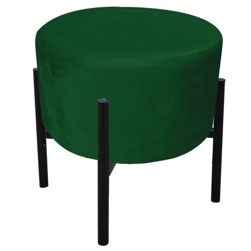 Puff Iron Suede Verde Base Palito D´rossi