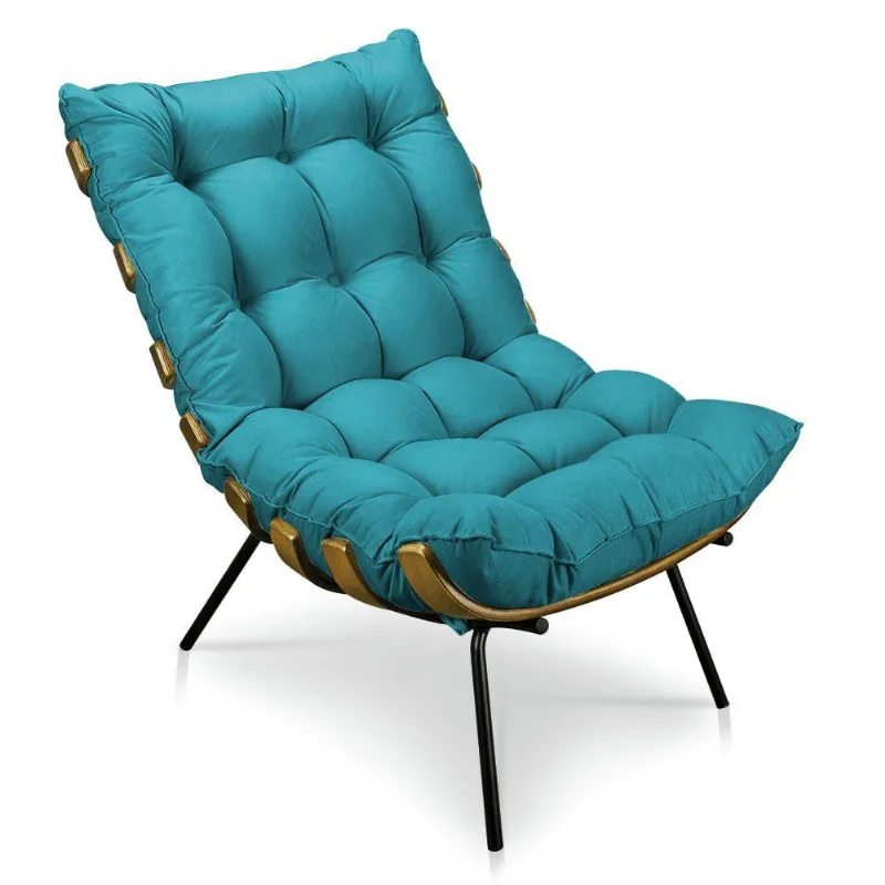 Poltrona Costela Azul Turquesa