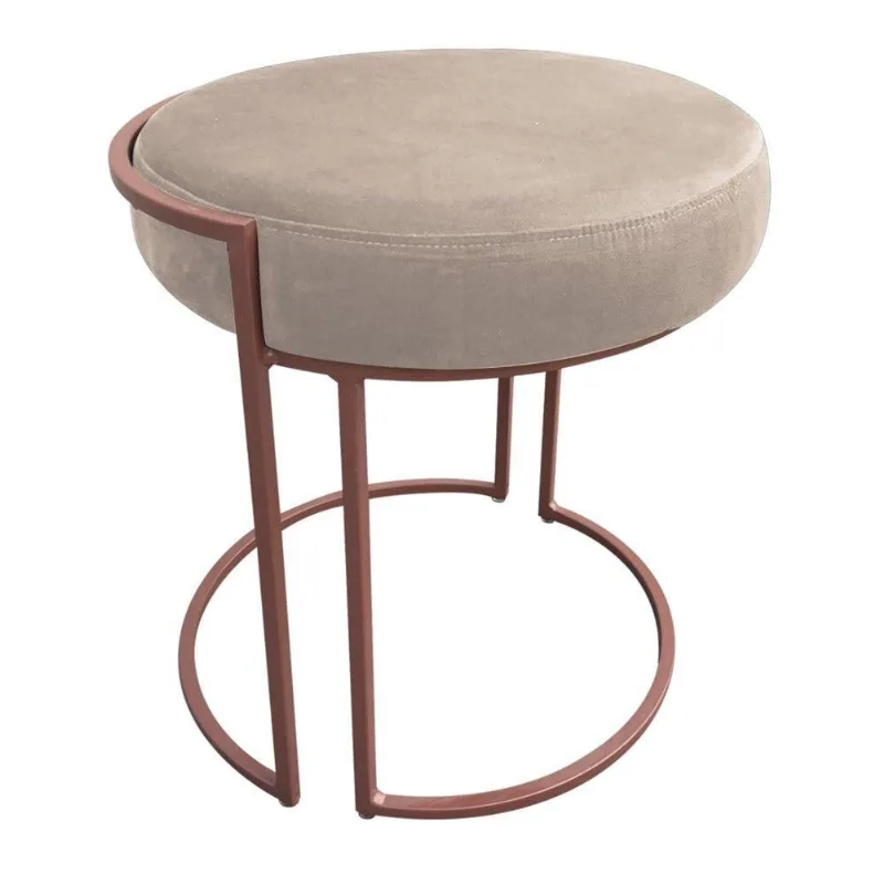 Puff Love Suede Base Cobre D´rossi Bege