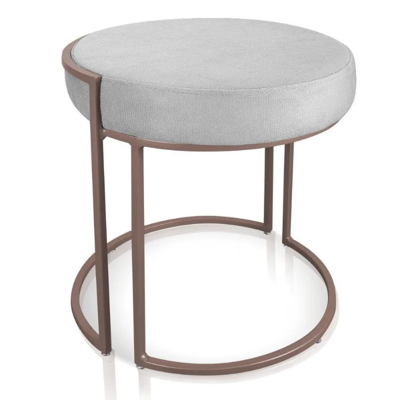 Puff Love Suede Base Cobre Drossi Cor Cinza