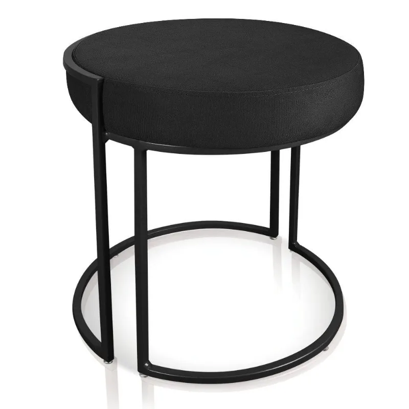 Puff Love Suede Base Preto D´rossi Preto