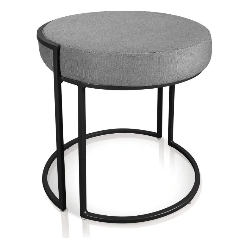 Puff Love Suede Base Preto D´rossi Grafite