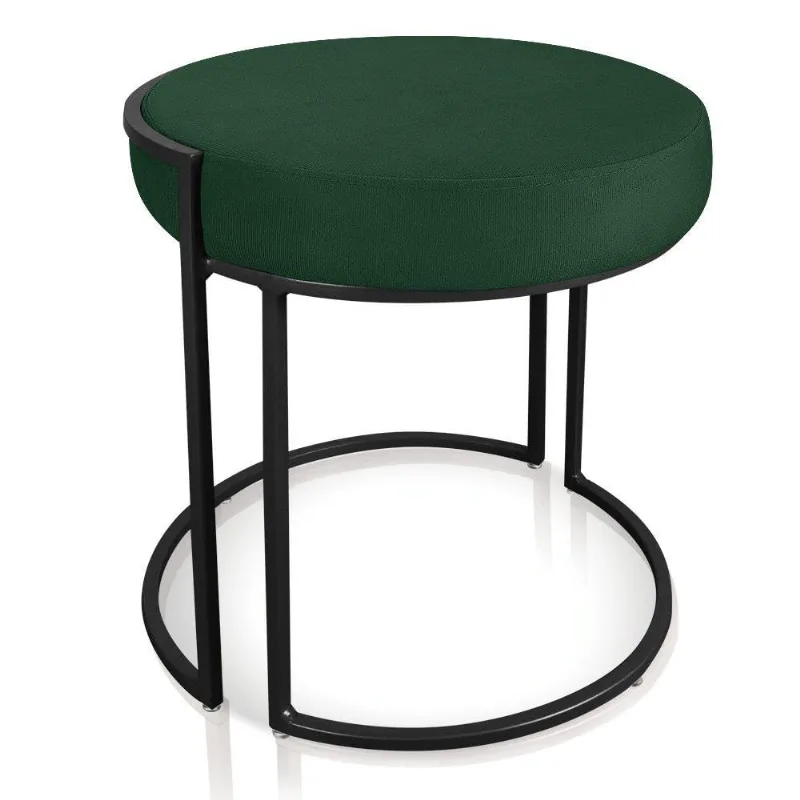 Puff Love Suede Base Preto D´rossi Verde
