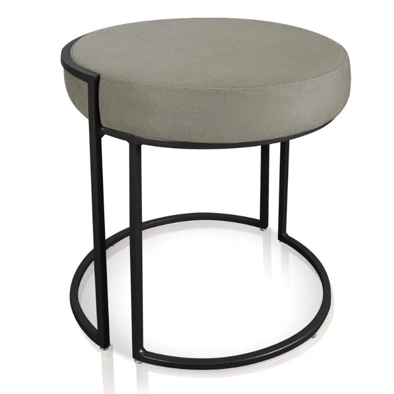 Puff Love Suede Base Preto D´rossi Marrom Rato