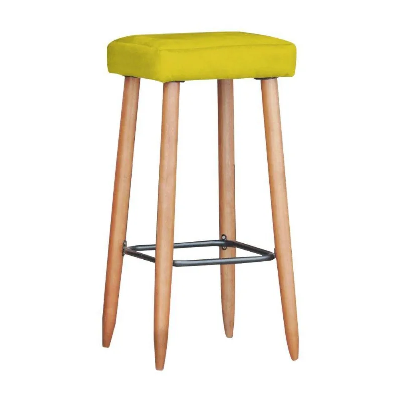Banqueta Industrial Bari Suede Amarelo B162