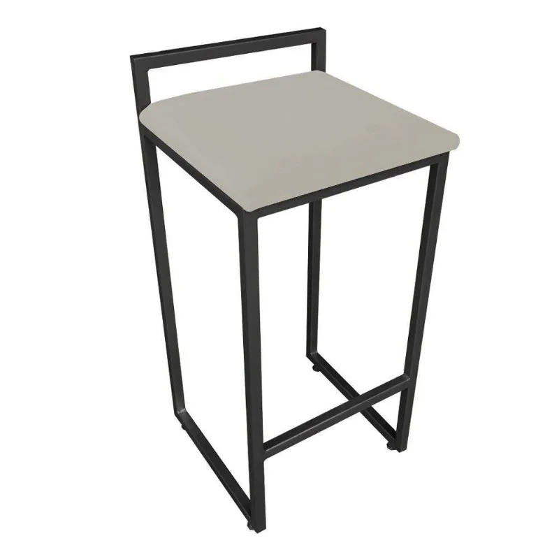 Banqueta Alta Lavínia Suede Base Preto D\'rossi Cor Marrom Rato
