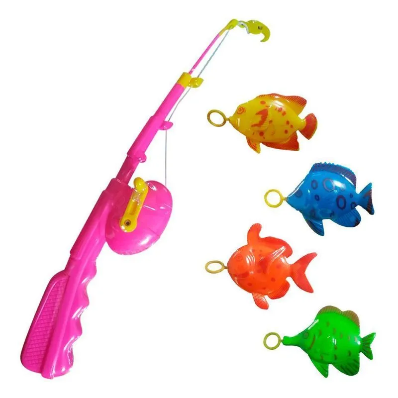 Jogo De Pesca Pega Peixe Pescaria Brinquedo Infantil 5pçs