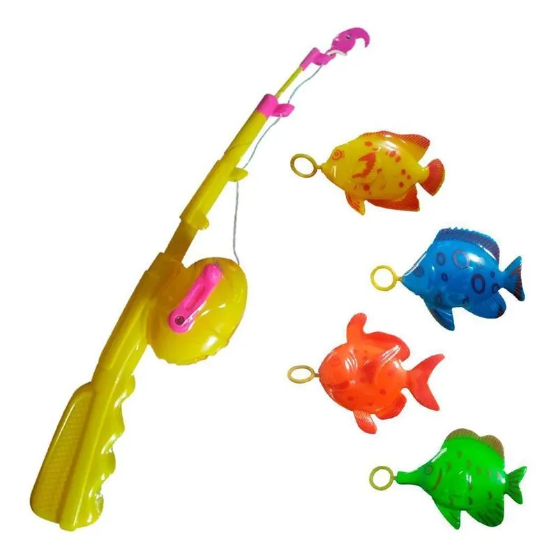 Jogo De Pesca Pega Peixe Pescaria Brinquedo Infantil 5pçs