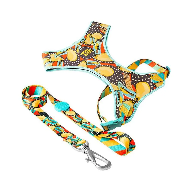 Peitoral com Guia Toh Neoprene Tucano para Cães - Tamanho M
