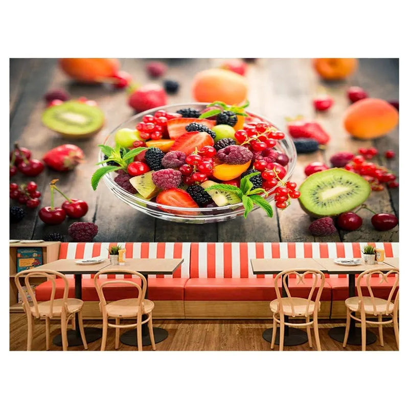 Papel De Parede Salada De Frutas Vitaminas 3d Al90 3m²