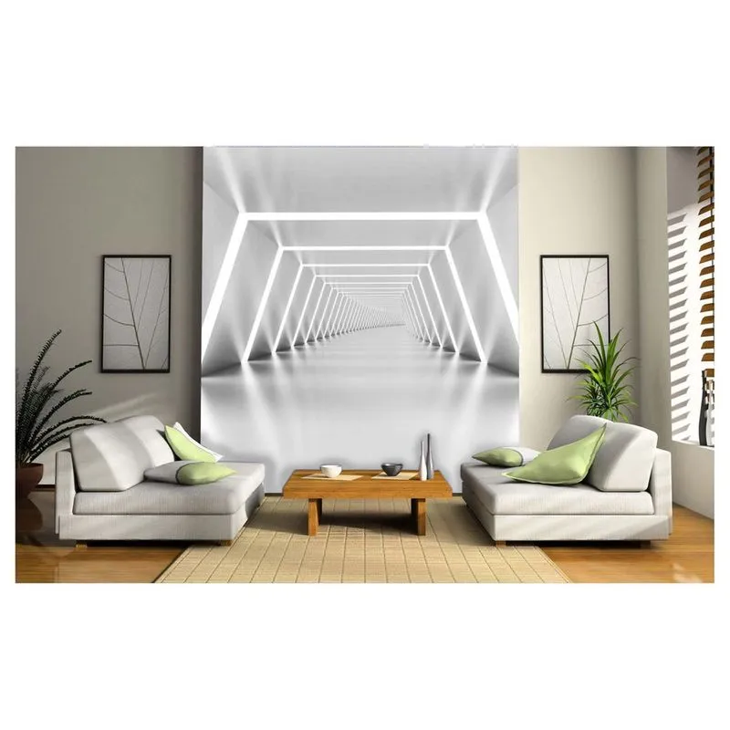Papel De Parede Túnel Profundidade Caminho 3D At27 3M²