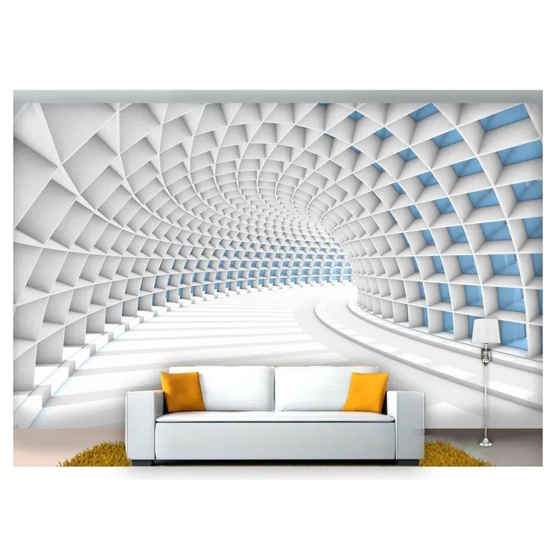 Papel De Parede Túnel Profundidade Caminho 3D At39 3M²
