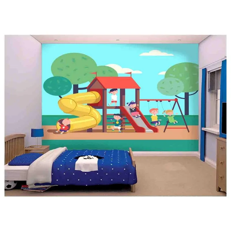 Papel De Parede Infantil Crianças Brincando Azs101 3m²